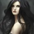 Alluring matte portrait of a beautiful veiled Morgana in black with long straight hair, 8k, Highly Detailed, Intricate, Half Body, Realistic, Sharp Focus, Volumetric Lighting, Fantasy, Elegant by Stanley Artgerm Lau, Alphonse Mucha, WLOP