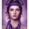 Beautiful matte portrait of Athena in purple, 8k, Highly Detailed, Intricate, Alluring, Half Body, Realistic, Sharp Focus, Volumetric Lighting, Fantasy, Elegant by Stanley Artgerm Lau, Alphonse Mucha, WLOP