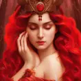 Alluring matte portrait of the beautiful goddess Hera in red, 8k, Highly Detailed, Intricate, Realistic, Sharp Focus, Volumetric Lighting, Fantasy, Elegant by Stanley Artgerm Lau, Alphonse Mucha, WLOP