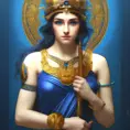 Alluring matte portrait of the beautiful goddess Athena in dark blue, 8k, Highly Detailed, Intricate, Realistic, Sharp Focus, Volumetric Lighting, Fantasy, Elegant by Stanley Artgerm Lau, Alphonse Mucha, WLOP