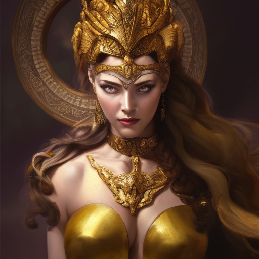 Alluring matte portrait of a strong fierce goddess Hera in the style of Stefan Kostic, 8k, Highly Detailed, Intricate, Realistic, Sharp Focus, Volumetric Lighting, Fantasy, Elegant by Stanley Artgerm Lau, Alphonse Mucha, WLOP