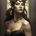 Alluring matte portrait of a fierce goddess Hera in black, 8k, Highly Detailed, Intricate, Realistic, Sharp Focus, Volumetric Lighting, Fantasy, Elegant by Stanley Artgerm Lau, Alphonse Mucha, WLOP
