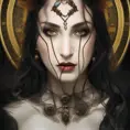 Alluring matte portrait of the beautiful goddess of death Ker in black in the style of Stefan Kostic, 8k, Highly Detailed, Intricate, Realistic, Sharp Focus, Volumetric Lighting, Fantasy, Elegant by Stanley Artgerm Lau, Alphonse Mucha, WLOP