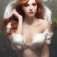 Alluring matte portrait of the beautiful Miss Fortune in white, 8k, Highly Detailed, Intricate, Realistic, Sharp Focus, Volumetric Lighting, Fantasy, Elegant by Stanley Artgerm Lau, Alphonse Mucha, WLOP, Stefan Kostic