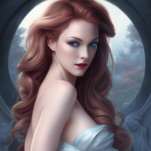 Alluring matte portrait of the beautiful Miss Fortune in white, 8k, Highly Detailed, Intricate, Realistic, Sharp Focus, Volumetric Lighting, Fantasy, Elegant by Stanley Artgerm Lau, Alphonse Mucha, WLOP, Stefan Kostic