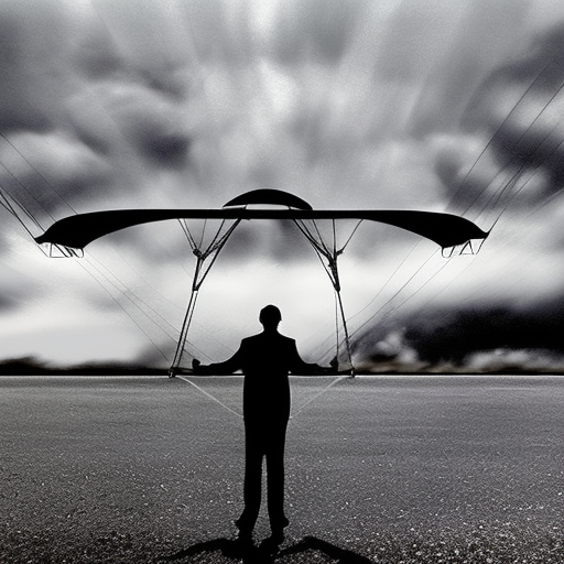 Man on a hang glider in a cloudy sky, Gorgeous by Josh Adamski