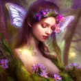 Closeup of a beautiful fairy in a magical forest, 4k, Highly Detailed, Masterpiece, Pretty Face, Digital Illustration, Cinematic Lighting, Realistic, Sharp Focus, Centered, Beautifully Lit, Bioluminescent by Stanley Artgerm Lau