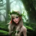 Closeup of a beautiful elf in a magical forest, 4k, Highly Detailed, Masterpiece, Pretty Face, Digital Illustration, Cinematic Lighting, Realistic, Sharp Focus, Centered, Beautifully Lit, Bioluminescent by Stanley Artgerm Lau