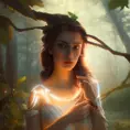 Closeup of a beautiful Kassandra in a magical forest, 4k, Highly Detailed, Masterpiece, Pretty Face, Digital Illustration, Cinematic Lighting, Realistic, Sharp Focus, Centered, Beautifully Lit, Bioluminescent by Stanley Artgerm Lau