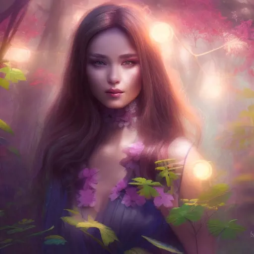 Closeup of a beautiful healer in a magical forest, 4k, Highly Detailed, Masterpiece, Pretty Face, Digital Illustration, Cinematic Lighting, Realistic, Sharp Focus, Centered, Beautifully Lit, Bioluminescent by Stanley Artgerm Lau