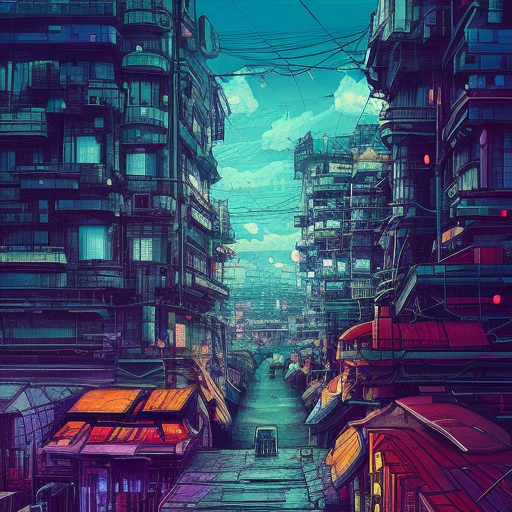 Atompunk city, Highly Detailed, Intricate Artwork, Comic, Photo Realistic, Fantasy by Alena Aenami, Studio Ghibli