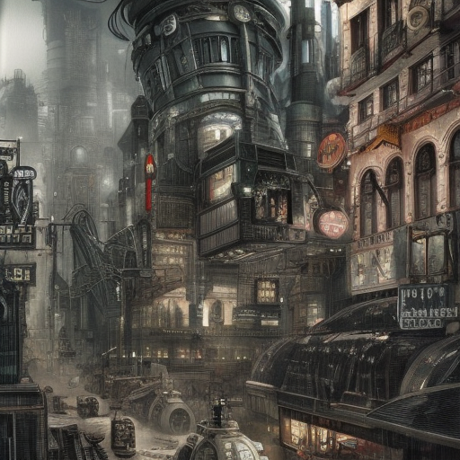 Dieselpunk city, Highly Detailed, Intricate Artwork, Comic, Photo Realistic, Fantasy
