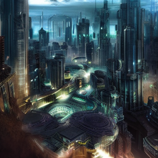 Voidpunk city, Highly Detailed, Intricate Artwork, Photo Realistic, Fantasy
