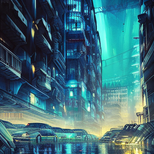 Voidpunk city, Highly Detailed, Intricate Artwork, Photo Realistic, Fantasy by Alena Aenami