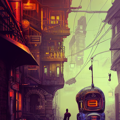 Steampunk city, Highly Detailed, Intricate Artwork, Minimalism, Photo Realistic, Fantasy by Alena Aenami