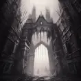 Hyper Detailed illustration of an eerie dark dystopian dungeon texture architecture with blood walls and cobwebs, 8k, Gothic and Fantasy, Horror, Epic, Sharp Focus, Deviantart, Beautifully Lit by Alena Aenami, Studio Ghibli