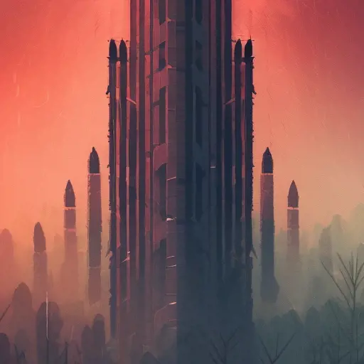 Detailed illustration of dark dystopian texture architecture with blood walls and cobwebs, 8k, Hyper Detailed, Trending on Artstation, Epic, Deviantart, Beautifully Lit by Alena Aenami, Studio Ghibli