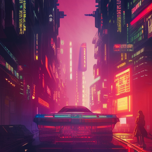 Beautiful illustration of a cyberpunk Blade Runner 2049 city at night, 8k, Hyper Detailed, Intricate Details, Trending on Artstation, Epic, Comic, Sharp Focus, Deviantart, Beautifully Lit by Studio Ghibli