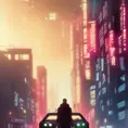Dystopian cyberpunk Blade Runner 2049 city at night, 8k, Hyper Detailed, Intricate Details, Trending on Artstation, Epic, Comic, Sharp Focus, Deviantart, Beautifully Lit by Alena Aenami, Studio Ghibli