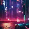 Dystopian Cyberpunk 2077 city at night, 8k, Hyper Detailed, Intricate Details, Trending on Artstation, Epic, Comic, Sharp Focus, Deviantart, Beautifully Lit by Alena Aenami