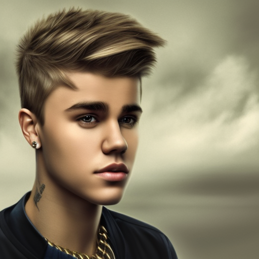 portrait of Justin Bieber, 8k, High Definition, Highly Detailed, Intricate, Half Body, Beautiful, Matte Painting, Edwardian, Realistic, Sharp Focus, Fantasy by Stefan Kostic