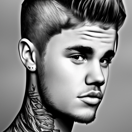 portrait of Justin Bieber, 4k, 4k resolution, 8k, High Definition, High Resolution, Highly Detailed, HQ, Hyper Detailed, Intricate, Intricate Artwork, Intricate Details, Ultra Detailed, Half Body, Beautiful, Tattoos, Matte Painting, Edwardian, Realistic, Sharp Focus, Fantasy by Stefan Kostic