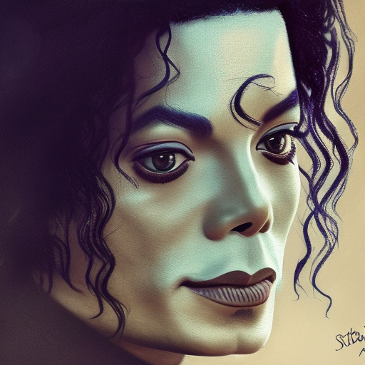 Alluringly Beautiful portrait of Michael Jackson, 4k, 4k resolution, 8k, High Definition, High Resolution, Highly Detailed, HQ, Hyper Detailed, Intricate, Intricate Artwork, Intricate Details, Ultra Detailed, Half Body, Beautiful, Matte Painting, Realistic, Sharp Focus, Fantasy by Stefan Kostic