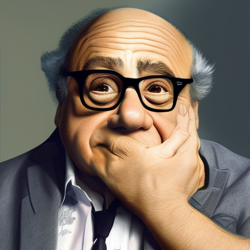 Alluringly Beautiful portrait of Danny Devito, 4k, 4k resolution, 8k, High Definition, High Resolution, Highly Detailed, HQ, Hyper Detailed, Intricate, Intricate Artwork, Intricate Details, Ultra Detailed, Half Body, Beautiful, Matte Painting, Realistic, Sharp Focus, Fantasy by Stefan Kostic