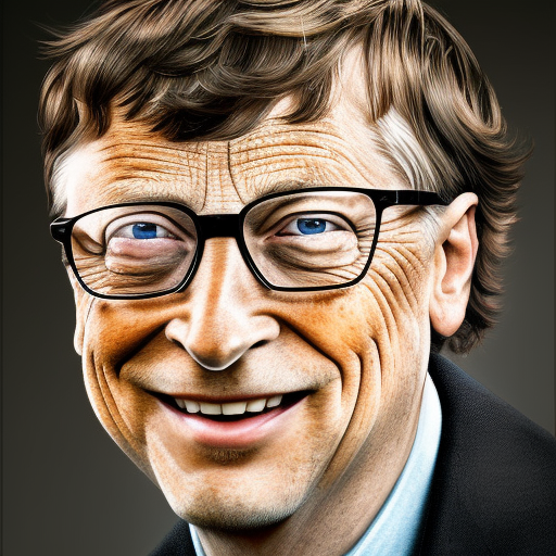 Alluring portrait of Bill Gates, 4k, 4k resolution, 8k, High Definition, High Resolution, Highly Detailed, HQ, Hyper Detailed, Intricate, Intricate Artwork, Intricate Details, Ultra Detailed, Half Body, Beautiful, Futuristic, Gorgeous, Matte Painting, Realistic, Sharp Focus, Fantasy by Stefan Kostic