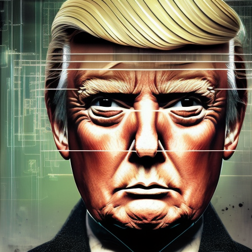 Alluring portrait of Android Donald Trump, 8k, Dystopian, High Definition, Highly Detailed, Hyper Detailed, Intricate, Intricate Artwork, Intricate Details, Ultra Detailed, Cybernatic and Sci-Fi, Half Body, Post-Apocalyptic, Futuristic, Sci-Fi, Science Fiction, Matte Painting, Sharp Focus