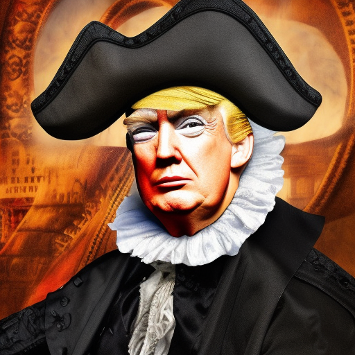 Donald Trump as a 16th century pirate, 8k, High Definition, Highly Detailed, Hyper Detailed, Intricate, Intricate Artwork, Intricate Details, Ultra Detailed, Matte Painting, Sharp Focus, Closeup Portrait