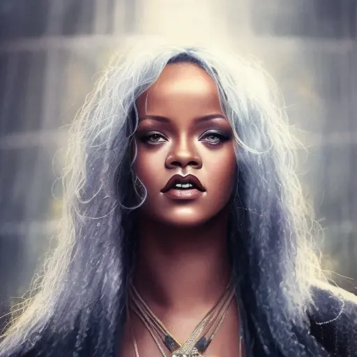 Rihanna with Dumbledore's beard, 4k, 4k resolution, 8k, High Definition, High Resolution, Highly Detailed, HQ, Hyper Detailed, Intricate, Intricate Artwork, Intricate Details, Ultra Detailed, Half Body, Unimaginable Beauty, Matte Painting, Realistic, Sharp Focus, Fantasy, Dynamic by Stefan Kostic