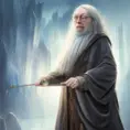 Dumbledore as a woman, 4k, 4k resolution, 8k, High Definition, High Resolution, Highly Detailed, HQ, Hyper Detailed, Intricate, Intricate Artwork, Intricate Details, Ultra Detailed, Half Body, Beautiful, Gorgeous, Matte Painting, Realistic, Sharp Focus, Fantasy by Stefan Kostic