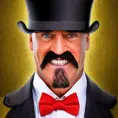 Hulk Hogan wearing a top hat and a monocle, 4k, 4k resolution, 8k, High Definition, High Resolution, Highly Detailed, HQ, Hyper Detailed, Intricate, Intricate Artwork, Intricate Details, Ultra Detailed, Half Body, Gothic, Matte Painting, Edwardian, Sharp Focus by Stefan Kostic