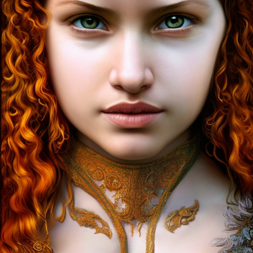 Merida, High Definition, Highly Detailed, Hyper Detailed, Intricate Artwork, Intricate Details, Ultra Detailed, Closeup of Face, Half Body, Beautiful, Matte Painting, Sharp Focus, Centered, Closeup Portrait, Portrait, Fantasy by Stefan Kostic