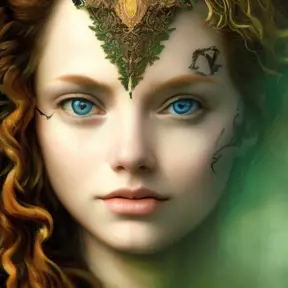 Merida of DunBroch, High Definition, Highly Detailed, Hyper Detailed, Intricate Artwork, Intricate Details, Ultra Detailed, Closeup of Face, Half Body, Beautiful, Matte Painting, Sharp Focus, Centered, Closeup Portrait, Portrait, Fantasy, Threatening by Stefan Kostic