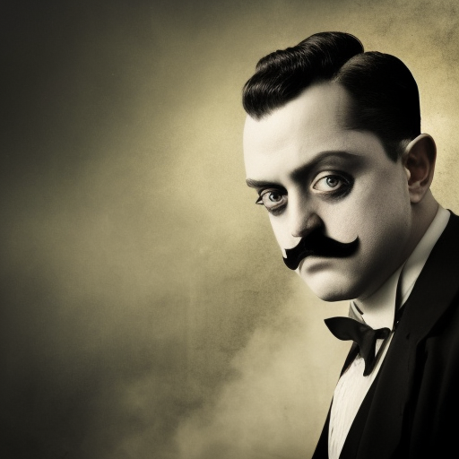 Gomez Addams, 4k, 4k resolution, 8k, Foreboding, HD, High Definition, High Resolution, Half Body, Beautiful, Matte Painting, Edwardian, Headshot, Moody Lighting, Overcast light, Desaturated, Fantasy, Forbidding, Sinister, Threatening, Unnerving by Stefan Kostic