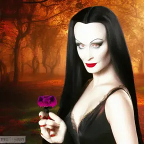 Morticia Addams with deely bobbers, 4k, 4k resolution, 8k, HD, High Definition, High Resolution, Beautiful, Matte Painting, Fantasy by Stefan Kostic