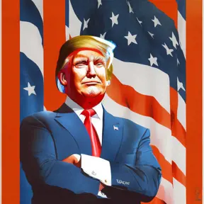 Donald Trump, Half Body, Propaganda Poster by WLOP, Stefan Kostic