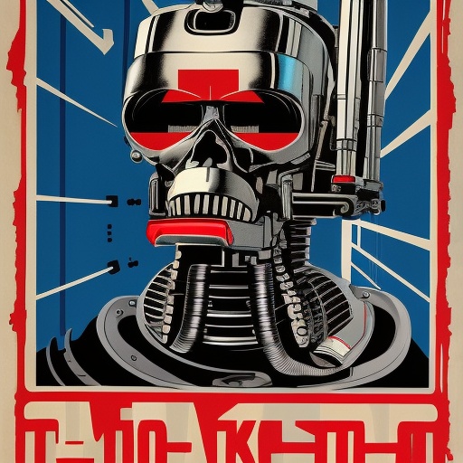 terminator for president, intricate soviet propaganda poster, Cyrillic text, Boris kriukov, vote for T800, sharp focus, text at bottom, Cyrillic, no blur, terminator t800, Dystopian, Highly Detailed, Hyper Detailed, Intricate Details, Ultra Detailed, Half Body, Post-Apocalyptic, Cyberpunk, Futuristic, Psychedelic, Retro-Futurism, Soviet Poster, Digital Painting, Poster, Propaganda Poster, Sharp Focus, Artgerm, Futurism by Beeple, Alex Grey, Alphonse Mucha
