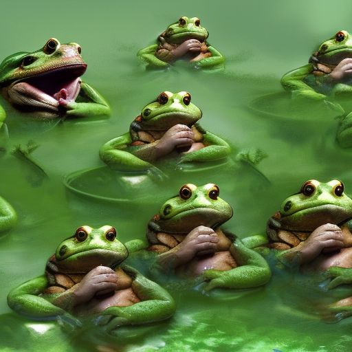 Donald Trump covered in frogs, lots of frogs, Digital Illustration, Matte Painting by Stefan Kostic