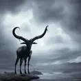 Cthulhu goat, 4k, 4k resolution, 8k, Eldritch, HD, High Definition, High Resolution, Highly Detailed, HQ, Digital Illustration, Matte Painting, Cloudy Day, Diffuse Lighting, Dim light, Moody Lighting, Overcast light, Fantasy, Apocalyptic, Doom, Dreadful, Forbidding, Frightful, Harrowing, Hideous, Ominous, Shocking, Terrifying, Threatening, Unnerving by Stefan Kostic