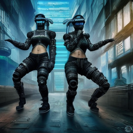 cyberpunk  (Russian squat dancing) cyborgs, 8k, Dystopian, High Definition, Highly Detailed, Hyper Detailed, Intricate, Intricate Artwork, Intricate Details, Ultra Detailed, Cybernatic and Sci-Fi, Post-Apocalyptic, Trending on Artstation, Futuristic, Sci-Fi, Science Fiction, Matte Painting, Sharp Focus by Stefan Kostic
