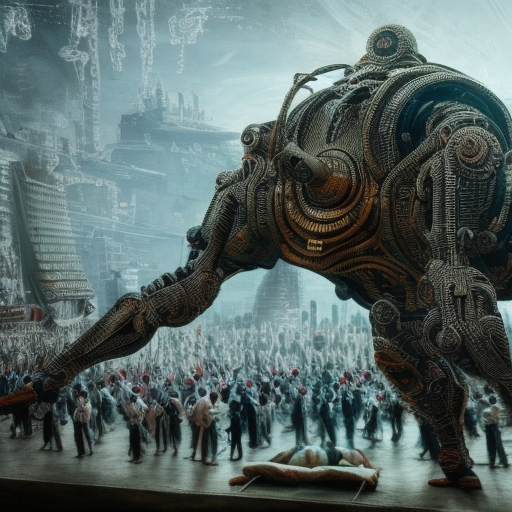 traditional folk dance, big circle, 8k, Dystopian, High Definition, Highly Detailed, Hyper Detailed, Intricate, Intricate Artwork, Intricate Details, Ultra Detailed, Cybernatic and Sci-Fi, Post-Apocalyptic, Trending on Artstation, Futuristic, Sci-Fi, Science Fiction, Matte Painting, Sharp Focus by Stefan Kostic