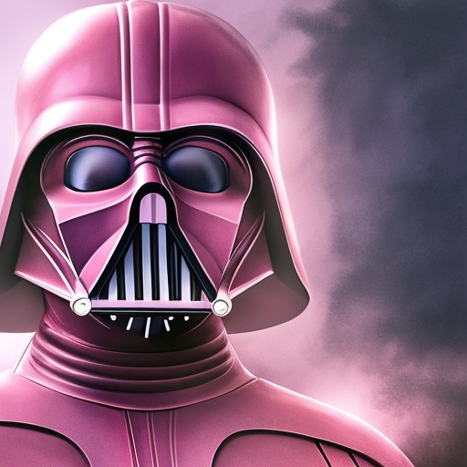 pink Darth Vader, no black, 4k, 4k resolution, 8k, HD, High Definition, High Resolution, Highly Detailed, HQ, Intricate Artwork, Ultra Detailed, Digital Painting, Matte Painting, Sunny Day, Realistic, Sharp Focus by Stefan Kostic