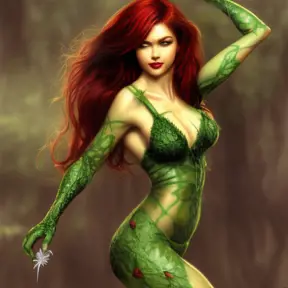 Poison Ivy, 8k, Highly Detailed, Intricate, Half Body, Matte Painting, Realistic, Sharp Focus, Fantasy by Stanley Artgerm Lau