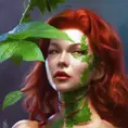 Poison Ivy in the style of Stefan Kostic, 8k, Highly Detailed, Intricate, Half Body, Matte Painting, Realistic, Sharp Focus, Fantasy by Stanley Artgerm Lau
