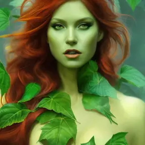 Alluring portrait of Poison Ivy in the style of Stefan Kostic, 8k, Highly Detailed, Intricate, Half Body, Matte Painting, Realistic, Sharp Focus, Fantasy by Stanley Artgerm Lau