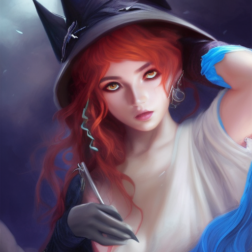Alluring matte portrait of Kiki the witch, 4k, 4k resolution, 8k, Highly Detailed, Hyper Detailed, Beautiful, Digital Painting, Sharp Focus, Anime, Fantasy by Stanley Artgerm Lau