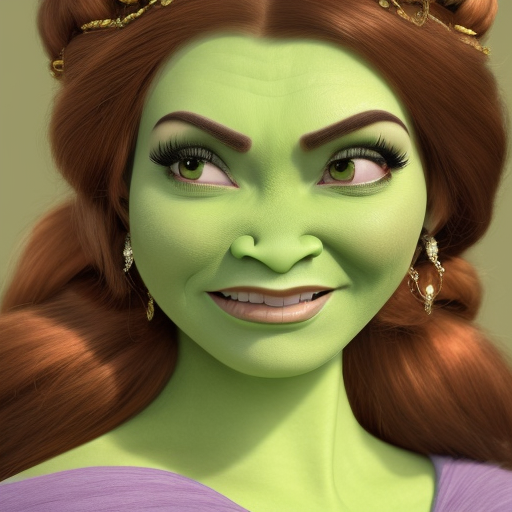 princess Fiona, real housewife, 4k, 4k resolution, 8k, HD, High Definition, High Resolution, Highly Detailed, HQ, Hyper Detailed, Intricate Artwork, Ultra Detailed, Half Body, Matte Painting, Sharp Focus, Fantasy